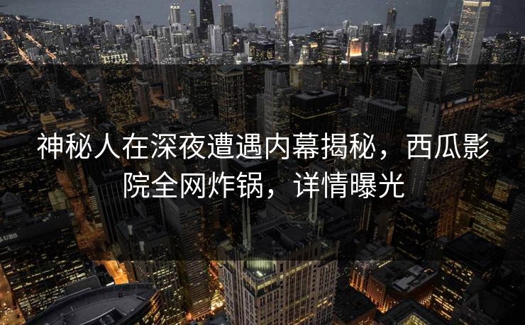 神秘人在深夜遭遇内幕揭秘,西瓜影院全网炸锅,详情曝光